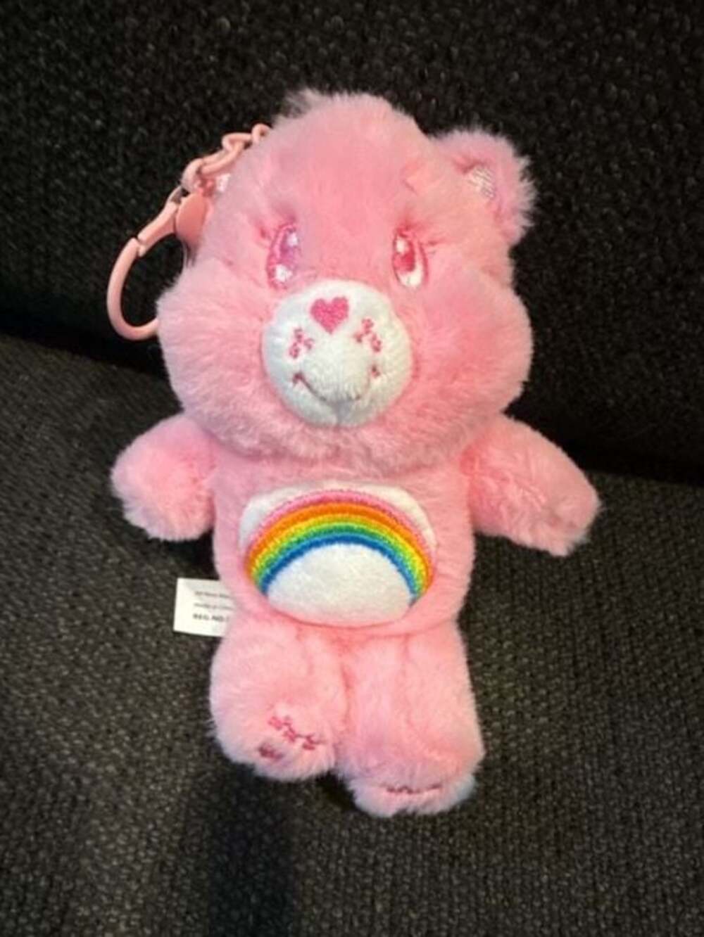 Care Bears Pink Cheer Bear Plush Keychain Charm